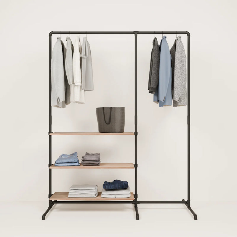 LAS 1.5 OAK – 3 shelves | Clothes rack with storage space