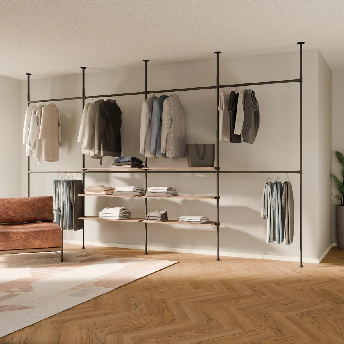 LOFT 4 OAK – 6 hyllplan i mitten