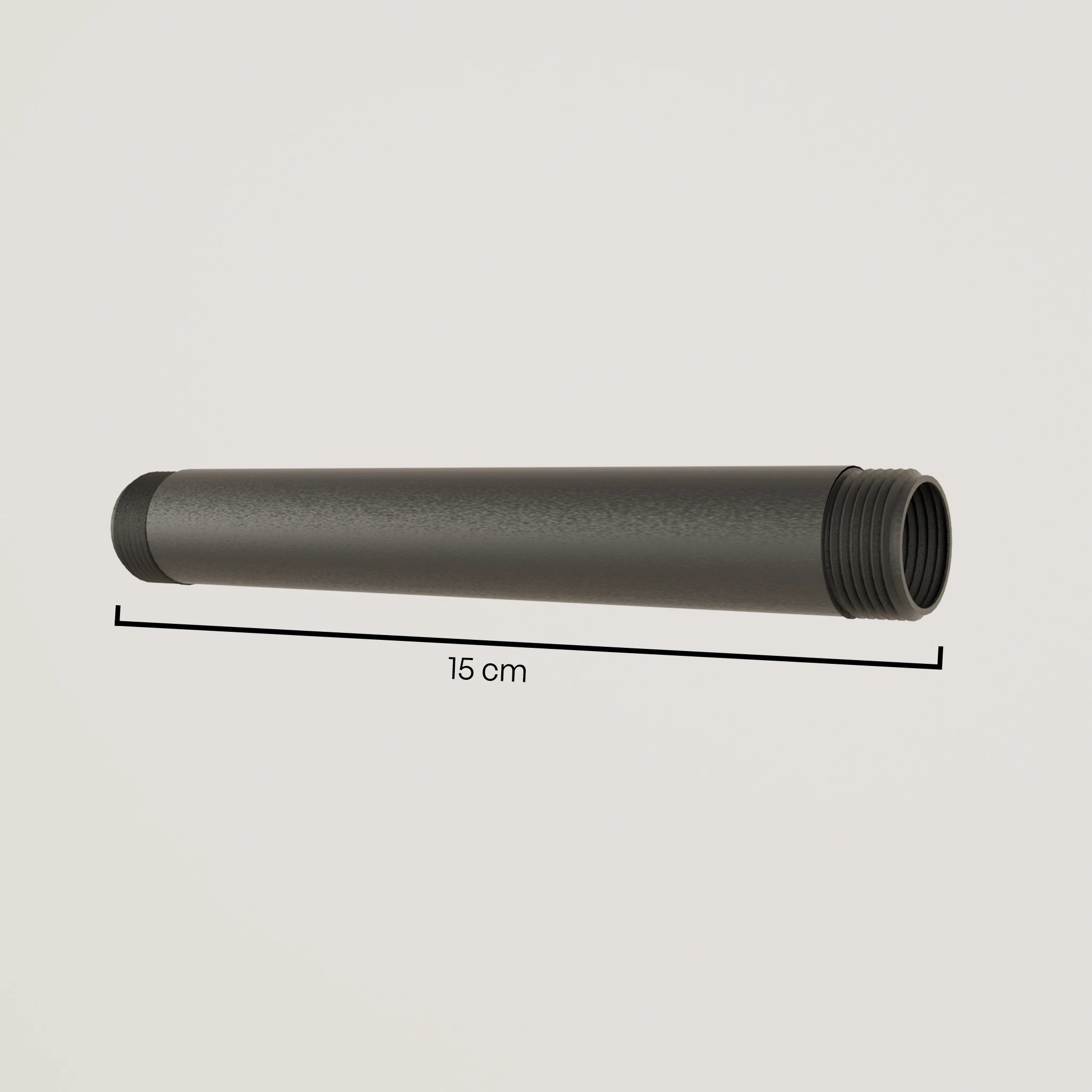 Vattenrör 3/4" med gänga – Olika längder | Pulverlackerat | Tempererat gjutjärn | Svart