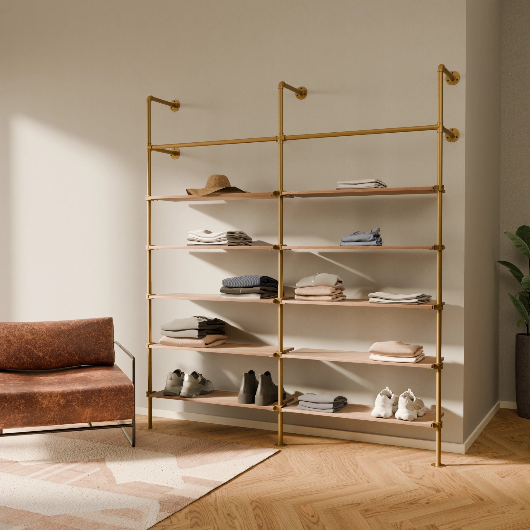 KIM 2 OAK – 10 hyllplan | guld