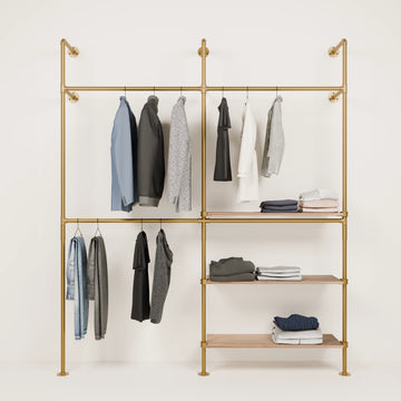 KIM DOUBLE 2 OAK – 3 hyllplan höger | guld