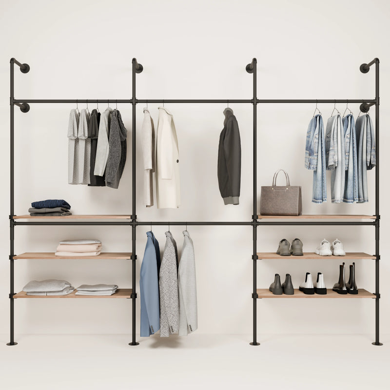 KIM DOUBLE 3 OAK – 6 externa hyllplan