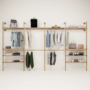 KIM DOUBLE 4 OAK –  10 top shelves | gold