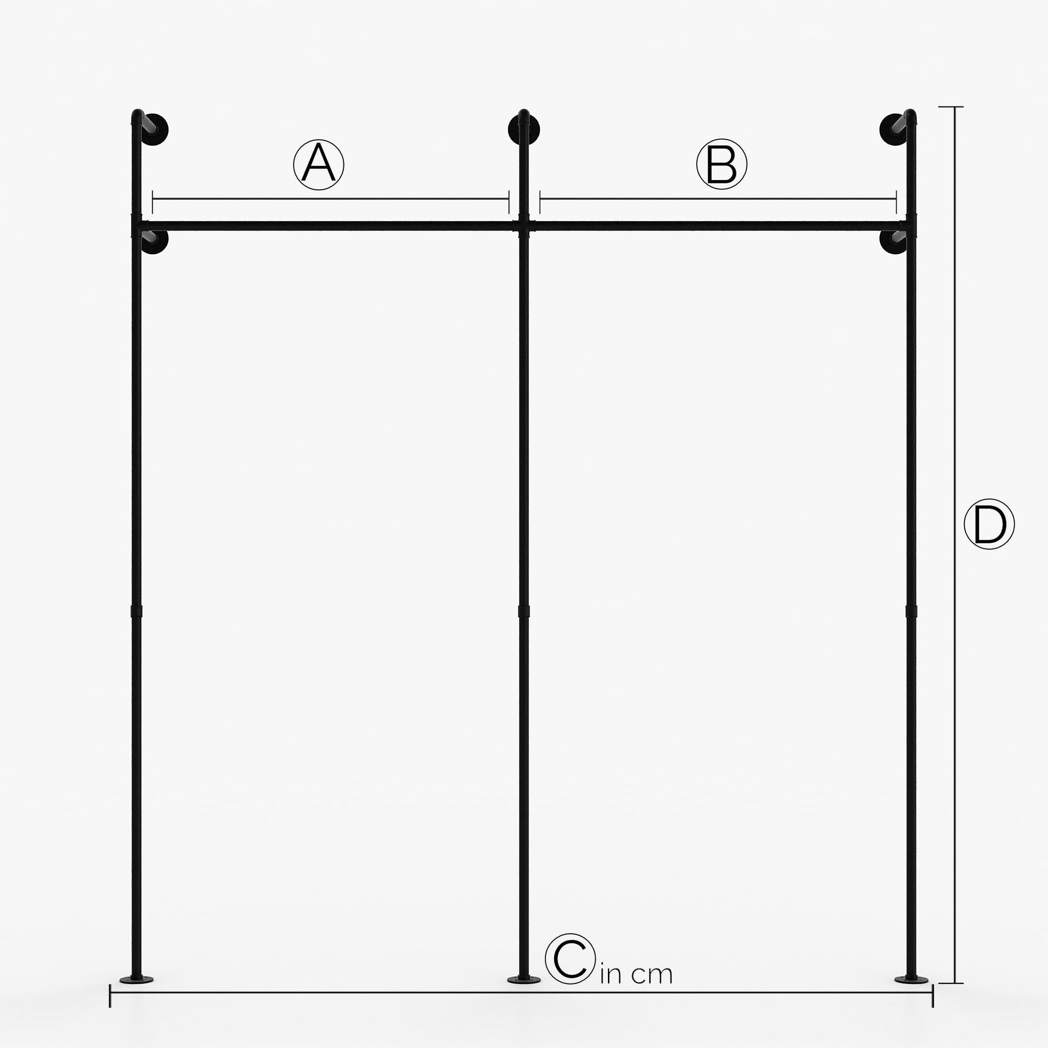 Made to measure – KIM II – garderobe industriel | industrielt design | sort rør