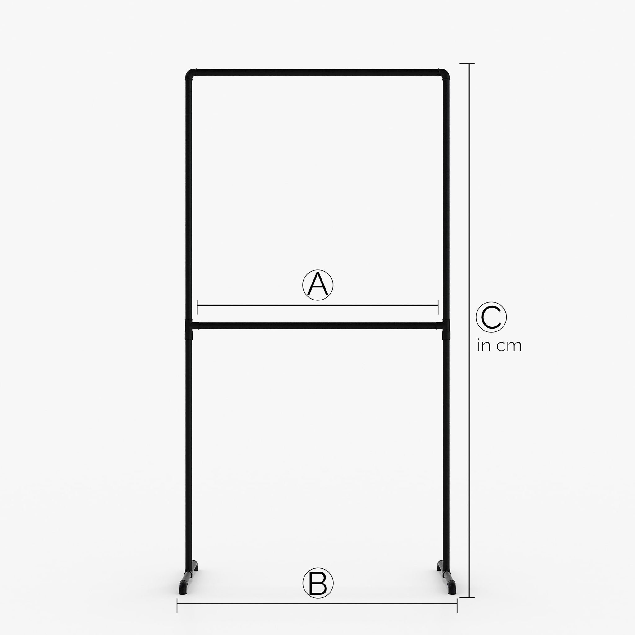 LAS – Custom-made | Industrial clothes rack | Industrial design | black tubes